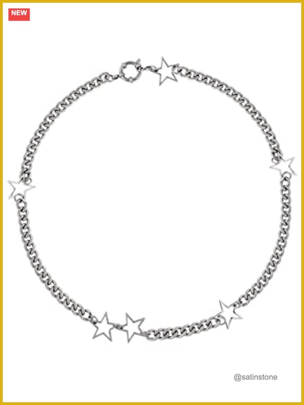 Gothic Punk Star Choker Necklace Stainless Steel Y2K Emo Jewelry